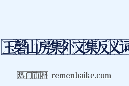 玉磬山房集外文集反义词是什么意思的图片